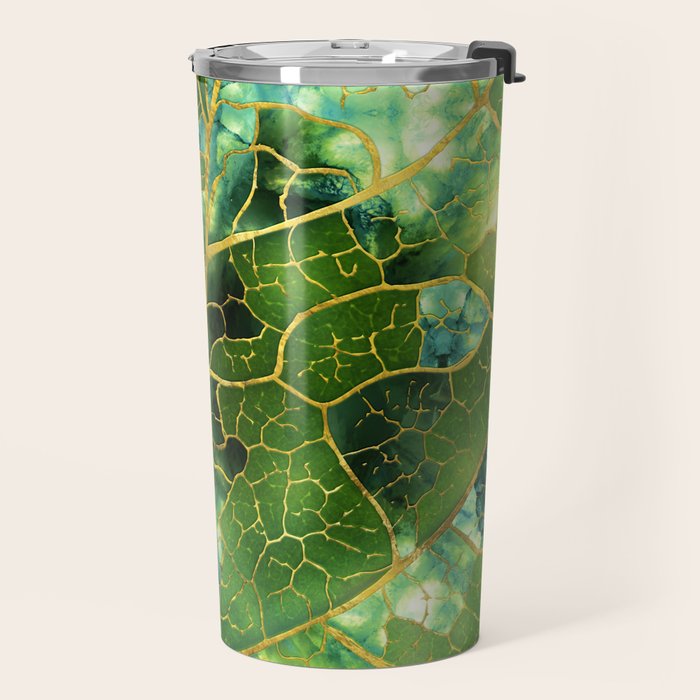 Green Marble Leaf Travel Mug Gallery Image 2