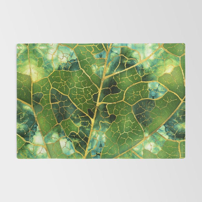 Green Marble Leaf Rug Gallery Image 2