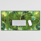 Green Marble Leaf Desk Mat Gallery Image 1