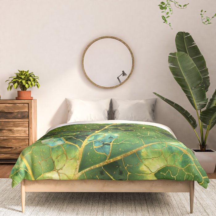 Green Marble Leaf Comforter Gallery Image 3