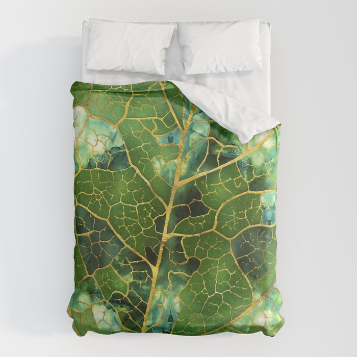 Green Marble Leaf Duvet Cover Gallery Image 6
