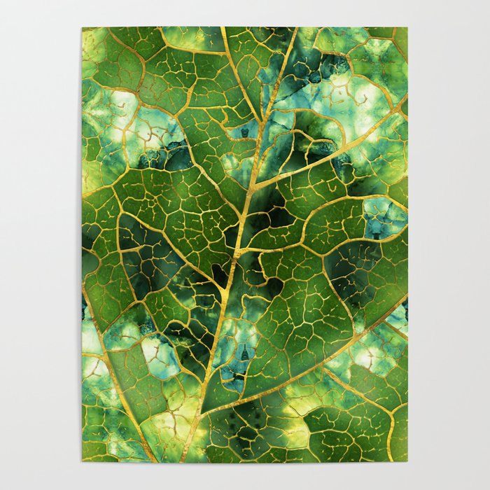 Green Marble Leaf Poster Gallery Image 4