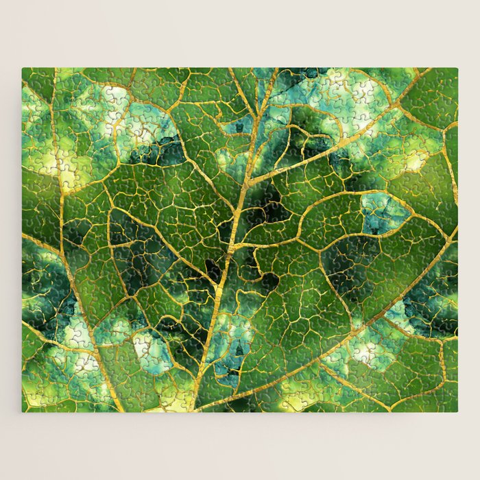 Green Marble Leaf Jigsaw Puzzle Gallery Image 1