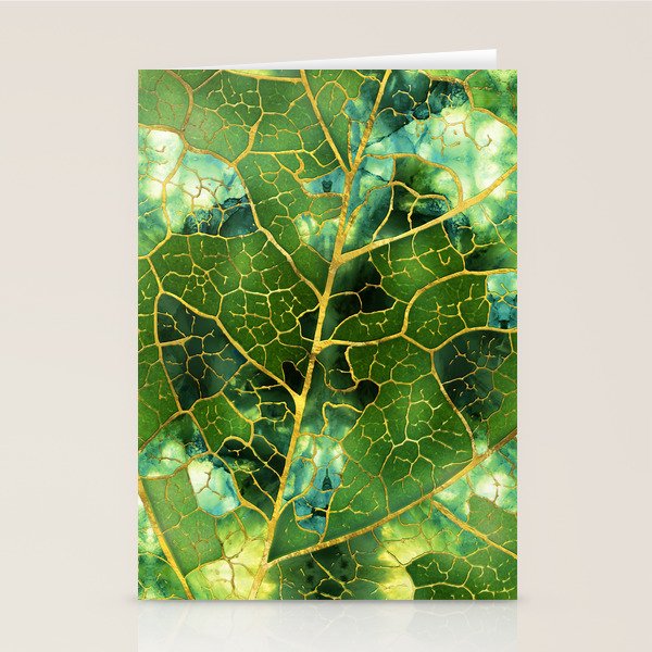Green Marble Leaf Stationery Card Gallery Image 2