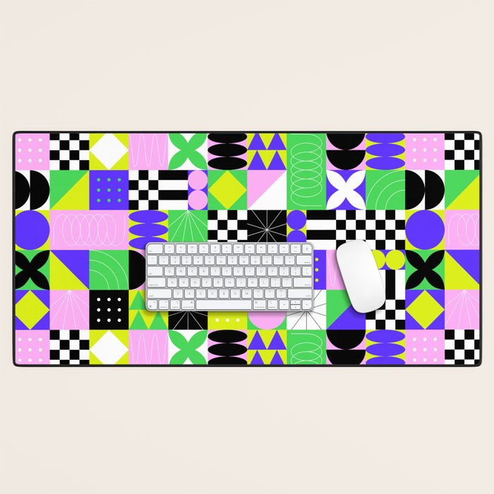 Modern geometric mosaic pattern art Desk Mat Gallery Image 1