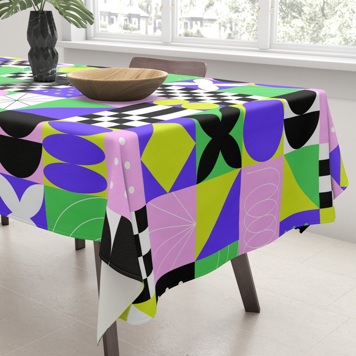 Modern geometric mosaic pattern art Tablecloth Gallery Image 3