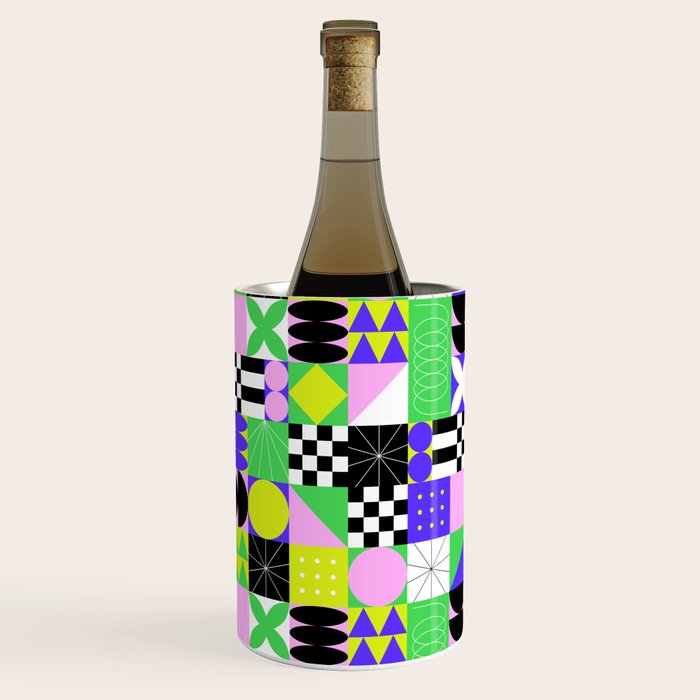 Modern geometric mosaic pattern art Wine Chiller Gallery Image 1