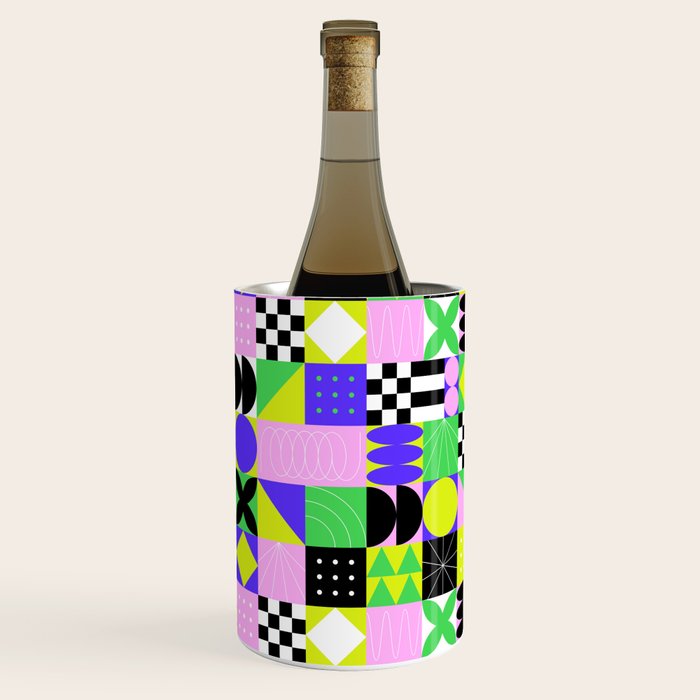 Modern geometric mosaic pattern art Wine Chiller Gallery Image 2