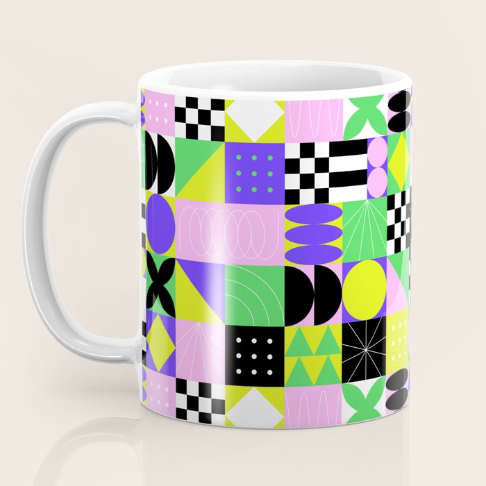 Modern geometric mosaic pattern art Coffee Mug Gallery Image 3