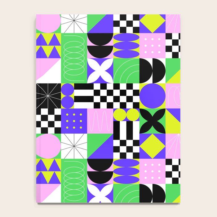 Modern geometric mosaic pattern art Notebook Gallery Image 4