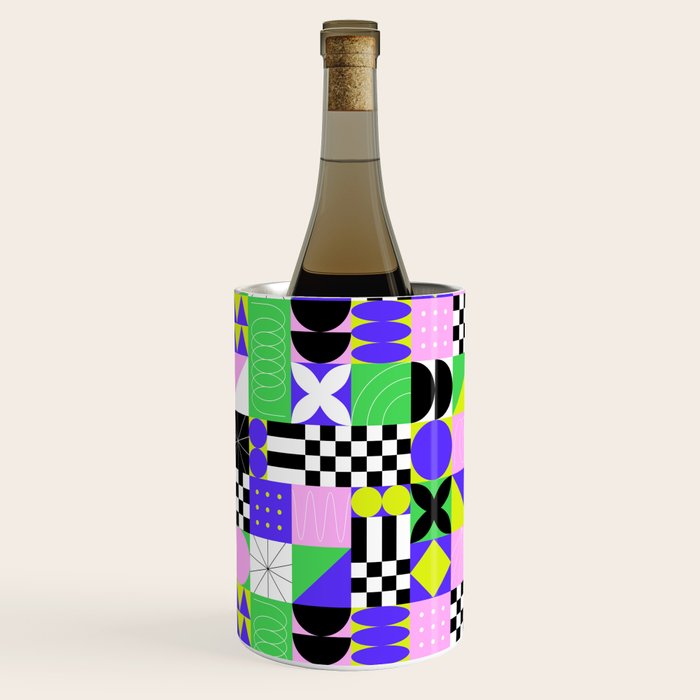 Modern geometric mosaic pattern art Wine Chiller Gallery Image 3