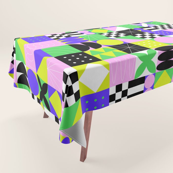 Modern geometric mosaic pattern art Tablecloth Gallery Image 1