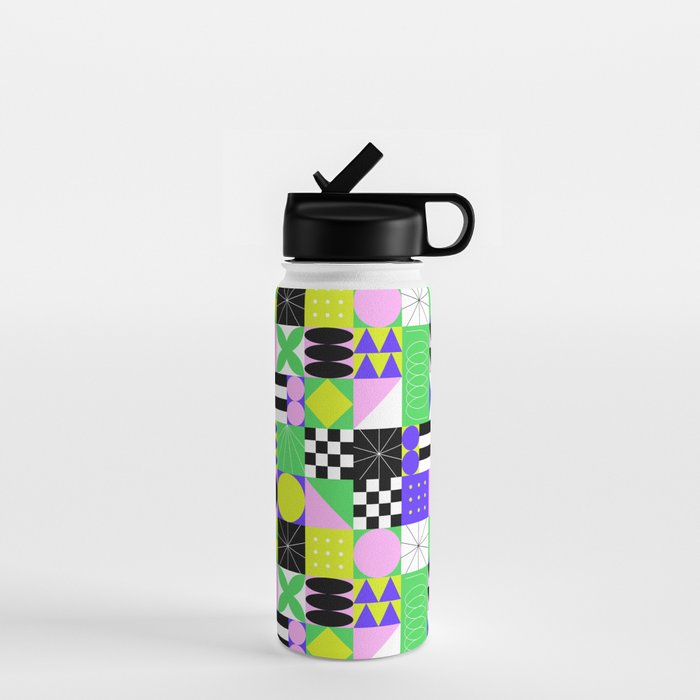 Modern geometric mosaic pattern art Water Bottle Gallery Image 1