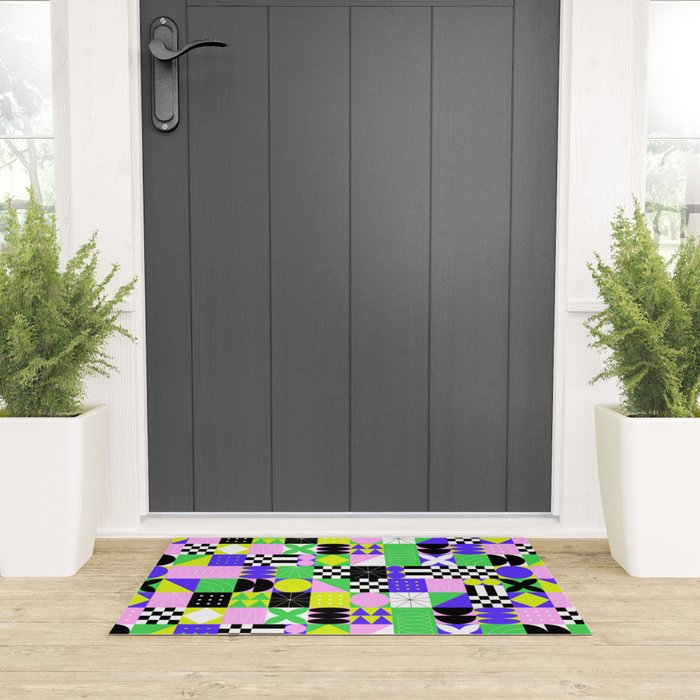 Modern geometric mosaic pattern art Welcome Mat Gallery Image 3