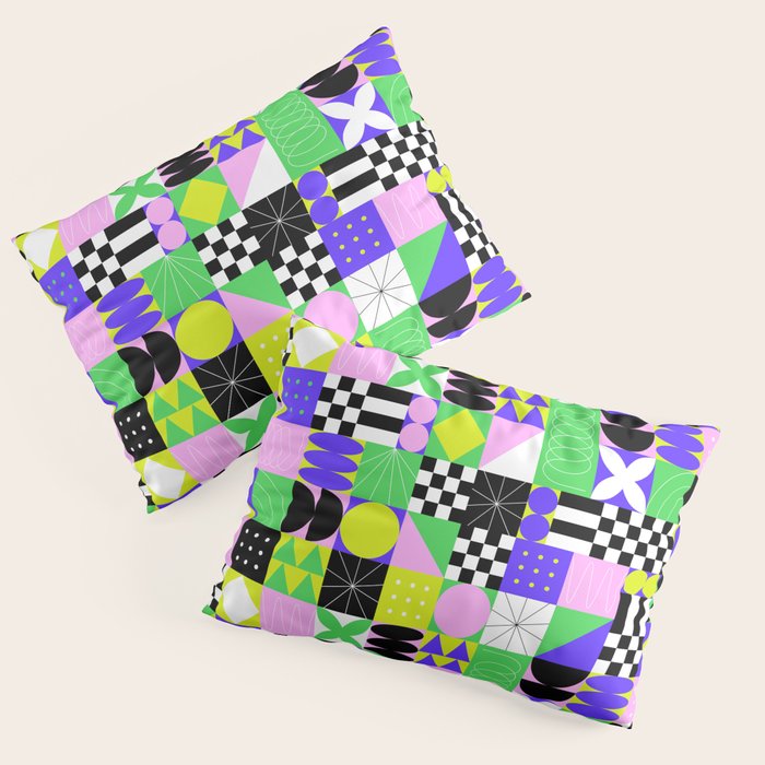 Modern geometric mosaic pattern art Pillow Sham Gallery Image 3