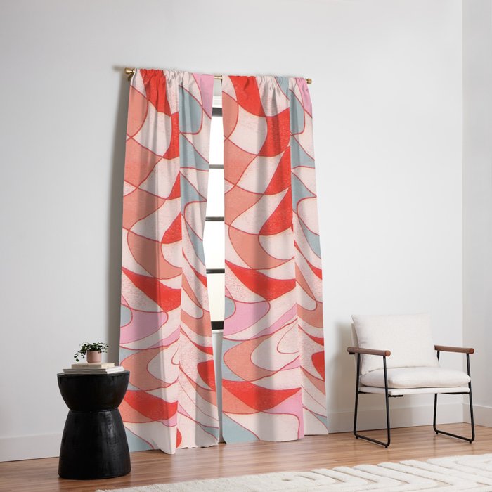 Liquid pinky abstract retro pattern  Window Curtain Gallery Image 2