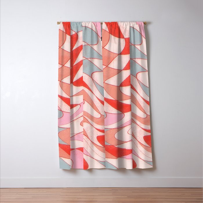 Liquid pinky abstract retro pattern  Window Curtain Gallery Image 3