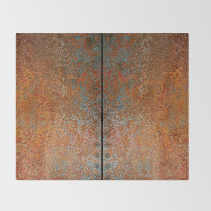Rustic Vintage Rust Throw Blanket Gallery Image 2