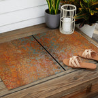 Rustic Vintage Rust Outdoor Rug Gallery Image 2