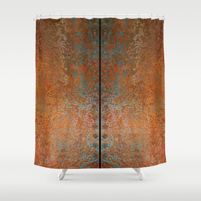 Rustic Vintage Rust Shower Curtain Gallery Image 1