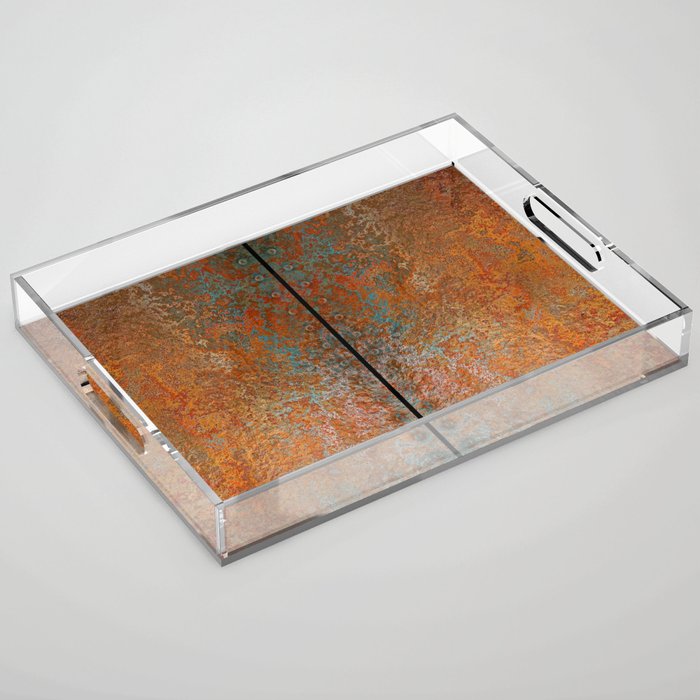 Rustic Vintage Rust Acrylic Tray Gallery Image 1