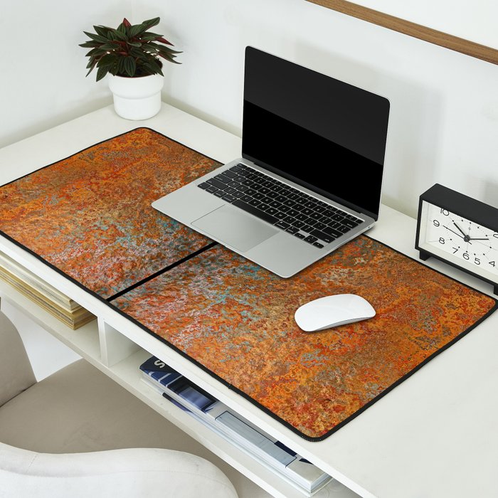 Rustic Vintage Rust Desk Mat Gallery Image 2