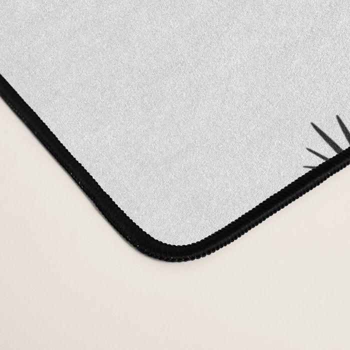 Black and white cactus plant pattern art Desk Mat Gallery Image 4