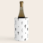 Black and white cactus plant pattern art Wine Chiller Gallery Image 3