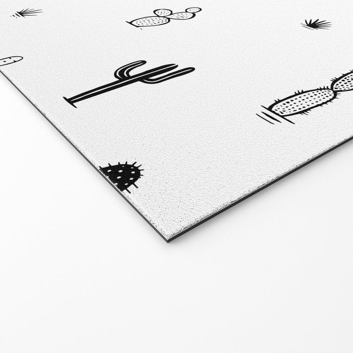 Black and white cactus plant pattern art Welcome Mat Gallery Image 2