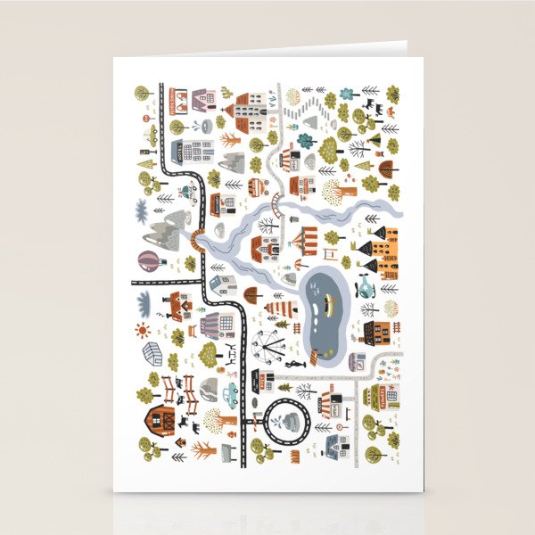 Town Map Stationery Card Gallery Image 2