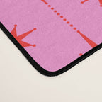 Midcentury Stars and Dots Preppy Pink and Red Pattern Desk Mat Gallery Image 4