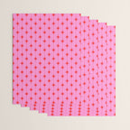 Midcentury Stars and Dots Preppy Pink and Red Pattern Wrapping Paper Gallery Image 3