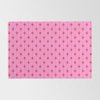 Midcentury Stars and Dots Preppy Pink and Red Pattern Rug Gallery Image 2