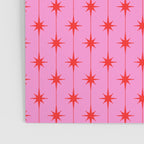 Midcentury Stars and Dots Preppy Pink and Red Pattern Poster Gallery Image 3