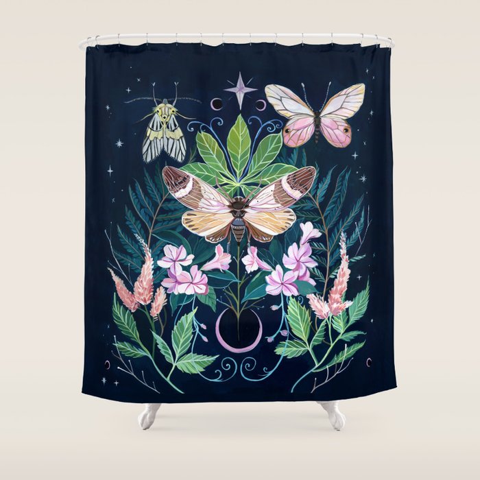 Cicada Moon Shower Curtain Gallery Image 1
