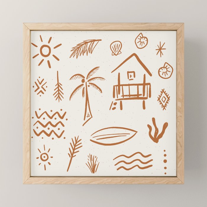 Modern Surf Shack . copper Mini Art Print Gallery Image 1
