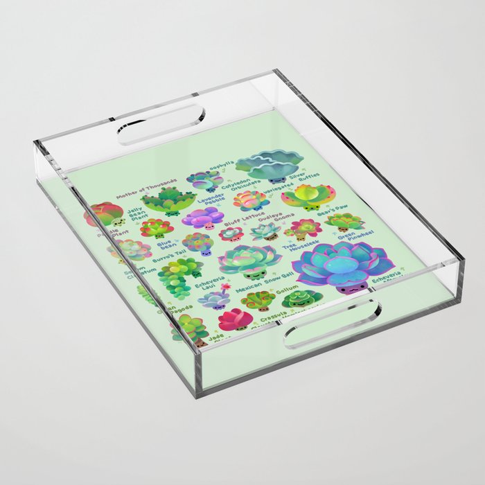 Baby succulent 2 - green Acrylic Tray Gallery Image 1