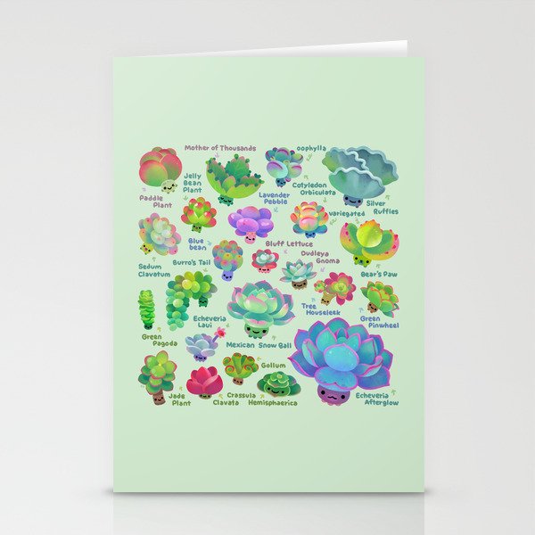 Baby succulent 2 - green Stationery Card Gallery Image 2