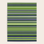 Fine Stripes Cheerful Pattern in Lime Green, Spring Green, Navy Blue, Gray Grey, White  Poster Gallery Image 4