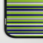 Fine Stripes Cheerful Pattern in Lime Green, Spring Green, Navy Blue, Gray Grey, White  Laptop Sleeve Gallery Image 3