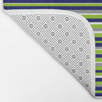 Fine Stripes Cheerful Pattern in Lime Green, Spring Green, Navy Blue, Gray Grey, White  Bath Mat Gallery Image 2