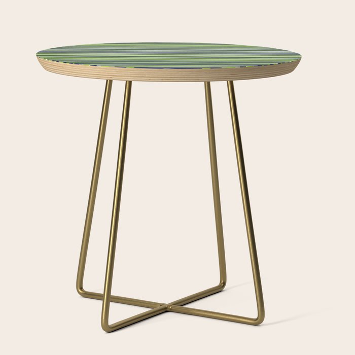 Fine Stripes Cheerful Pattern in Lime Green, Spring Green, Navy Blue, Gray Grey, White  Side Table Gallery Image 1