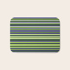 Fine Stripes Cheerful Pattern in Lime Green, Spring Green, Navy Blue, Gray Grey, White  Bath Mat Gallery Image 1