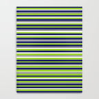 Fine Stripes Cheerful Pattern in Lime Green, Spring Green, Navy Blue, Gray Grey, White  Notebook Gallery Image 4