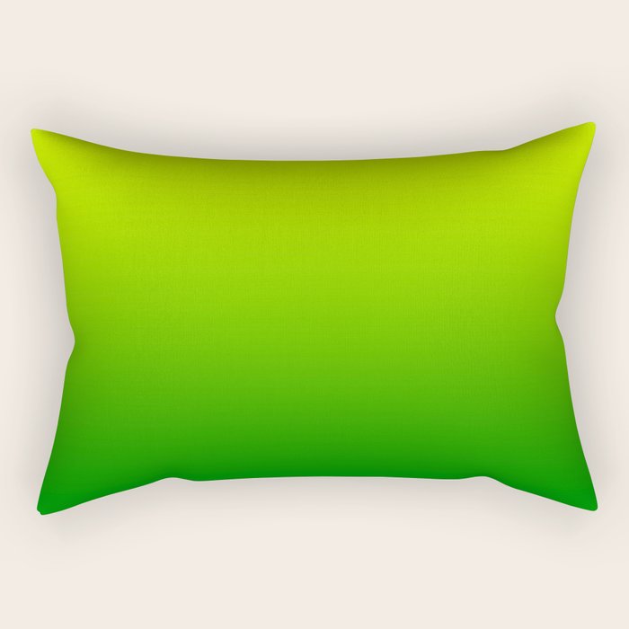 Bright Chartreuse Green Ombre Rectangular Pillow Gallery Image 2