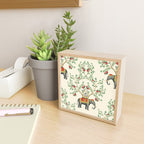 Chinoiserie Indian Elephant & Monkey Exotic Floral Mini Art Print Gallery Image 2