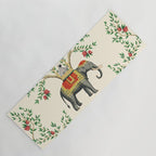 Chinoiserie Indian Elephant & Monkey Exotic Floral Yoga Mat Gallery Image 1
