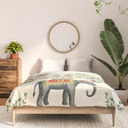 Chinoiserie Indian Elephant & Monkey Exotic Floral Comforter Gallery Image 3