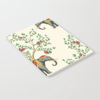 Chinoiserie Indian Elephant & Monkey Exotic Floral Notebook Gallery Image 2