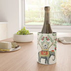 Chinoiserie Indian Elephant & Monkey Exotic Floral Wine Chiller Gallery Image 4